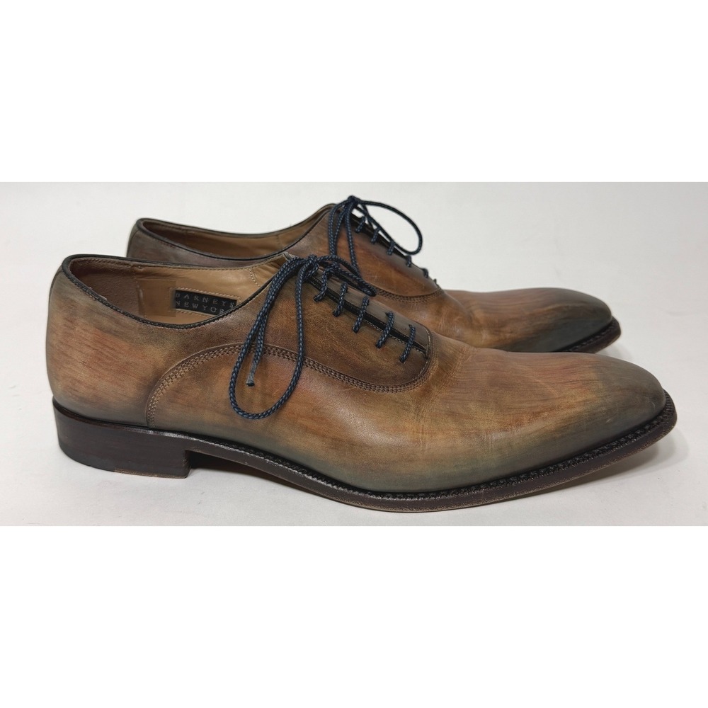 Calzoleria Harris Oxford Dress‎ Shoes 10 Brown Barneys NY Hand Burnished Leather